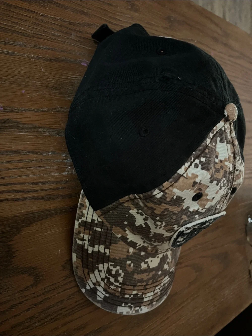 Ariat Digi Camouflage Baseball Cap with Embroidered Patch - Black & Brown
